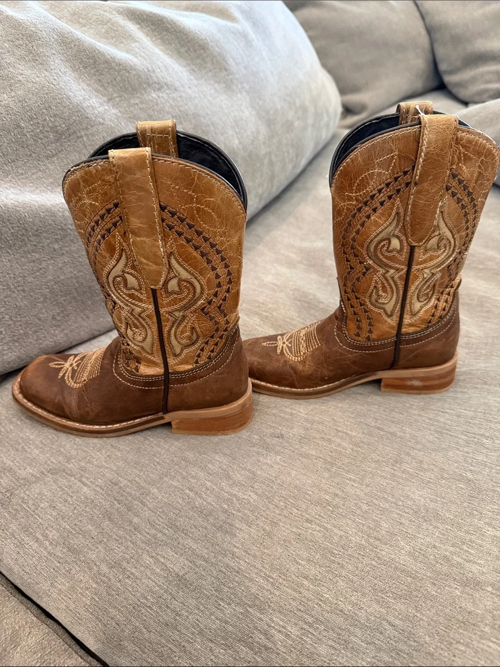 Brown Embroidered Cowboy Boots- toddler 11